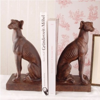 Buchst�tzen mit Windhund-Figuren