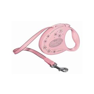 Flexi-Leine Flower GLAM rosa & wei�