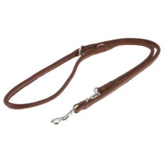 Verstellbare Hundeleine Nappaleder cognac-braun rundgen�ht