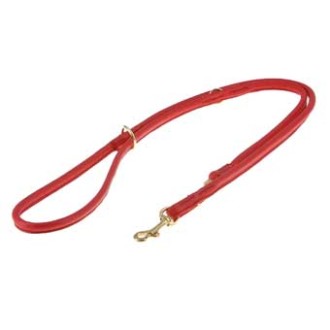 Verstellbare Hundeleine Nappaleder rot rundgen�ht
