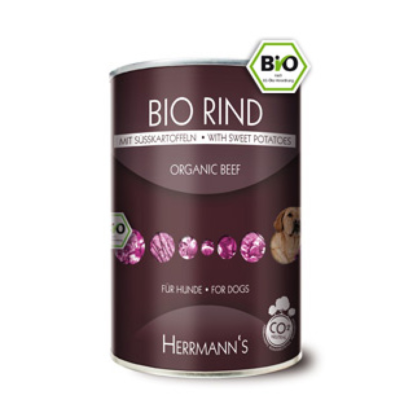 Herrmanns Hundefutter Bio Rind mit Süßkartoffeln, Nassfutter