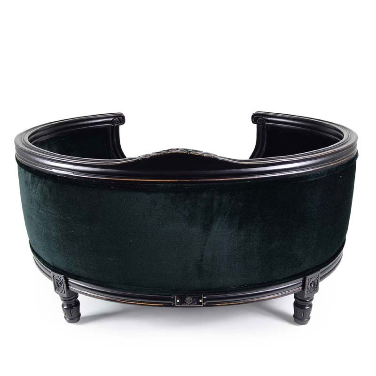 Barock-Hundesofa Louis XVI George schwarz in 2 Größen