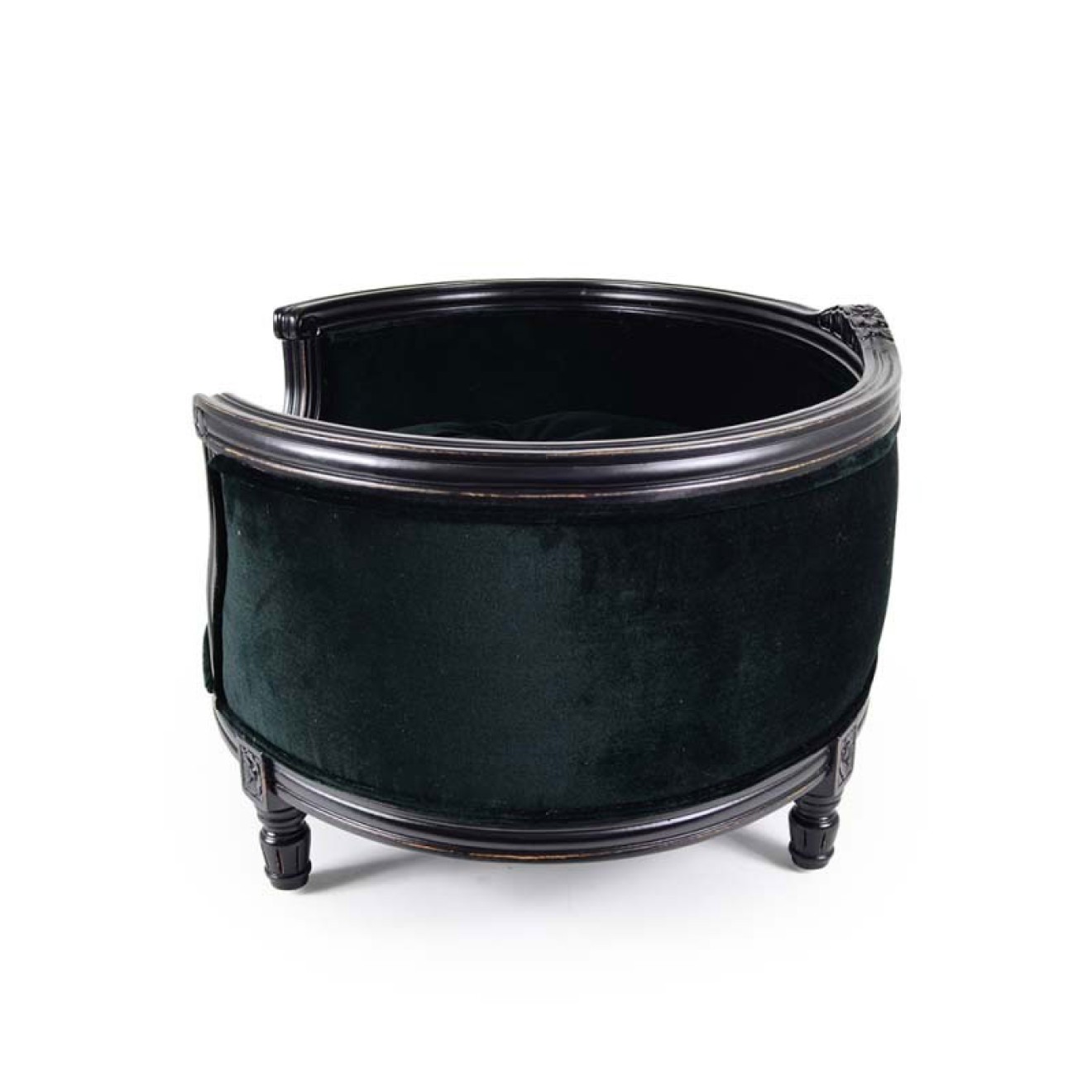 Barock-Hundesofa Louis XVI George schwarz in 2 Größen