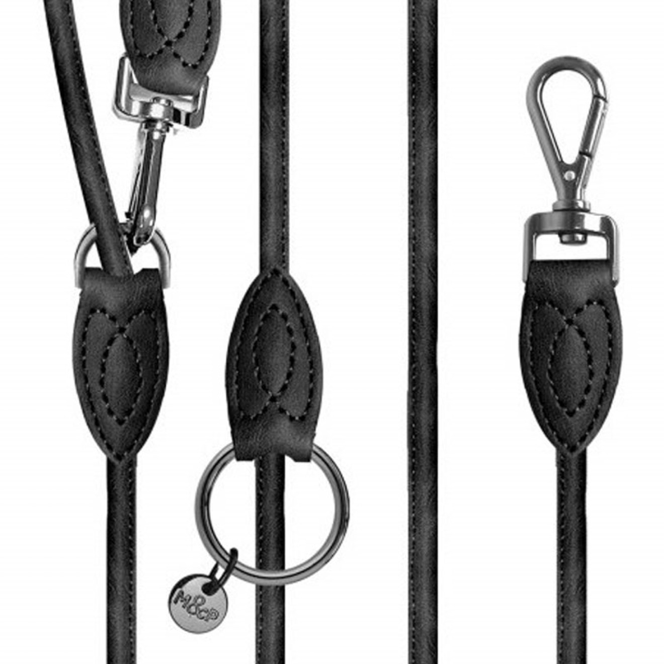 Milk & Pepper Umhängeleine NELSON für Hunde schwarz