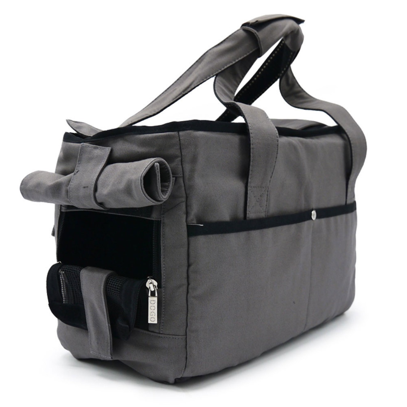 Edle Canvas-Hundetasche NYC-Style charcoal in 2 Größen