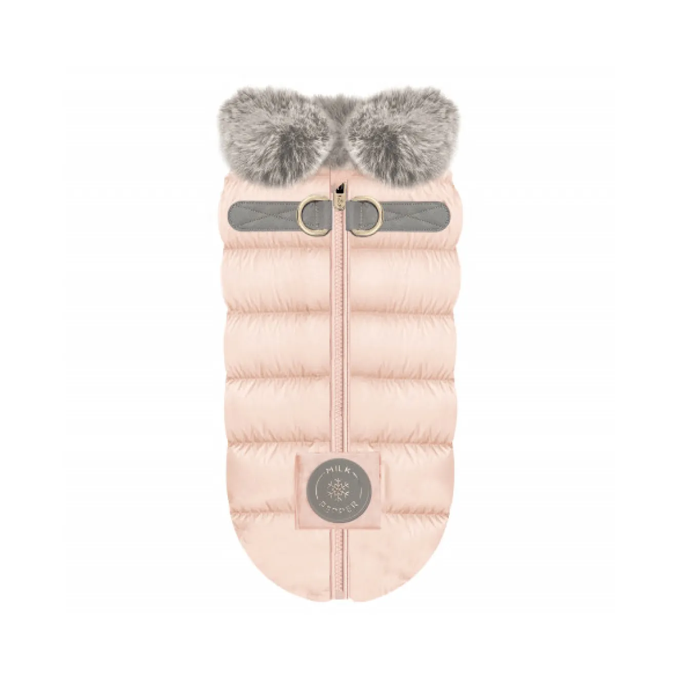 Hundemantel FAUSTINE rosa mit Geschirr von Milk & Pepper