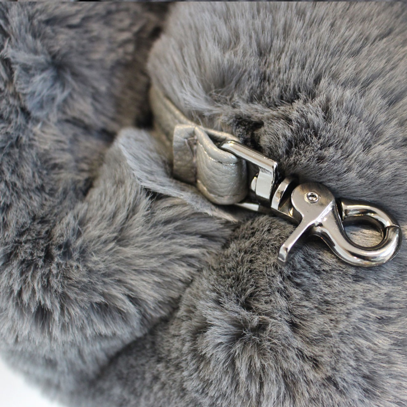 Fell-Hundetasche Luxury Dog grau 2 in 1 (Hundetasche & Hundebett)