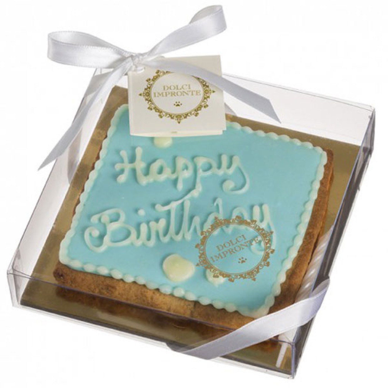 Hunde-Geburtstagstorte Happy Birthday rosa & hellblau 135 g