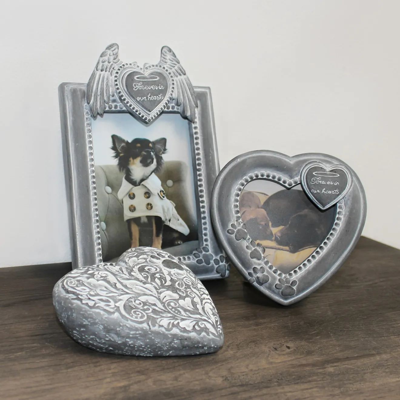 Gedenk-Bilderrahmen für Hunde in Herzform