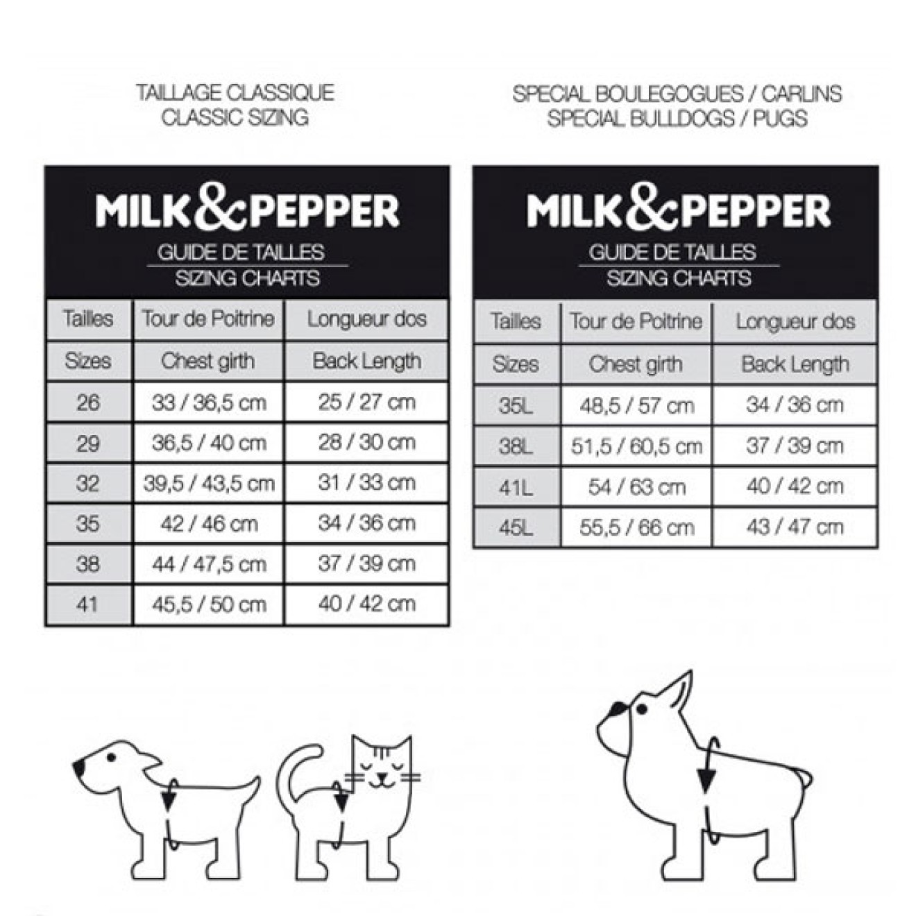 Milk & Pepper gefütterter Hundehoodie Elliot auch für Mops & Bully