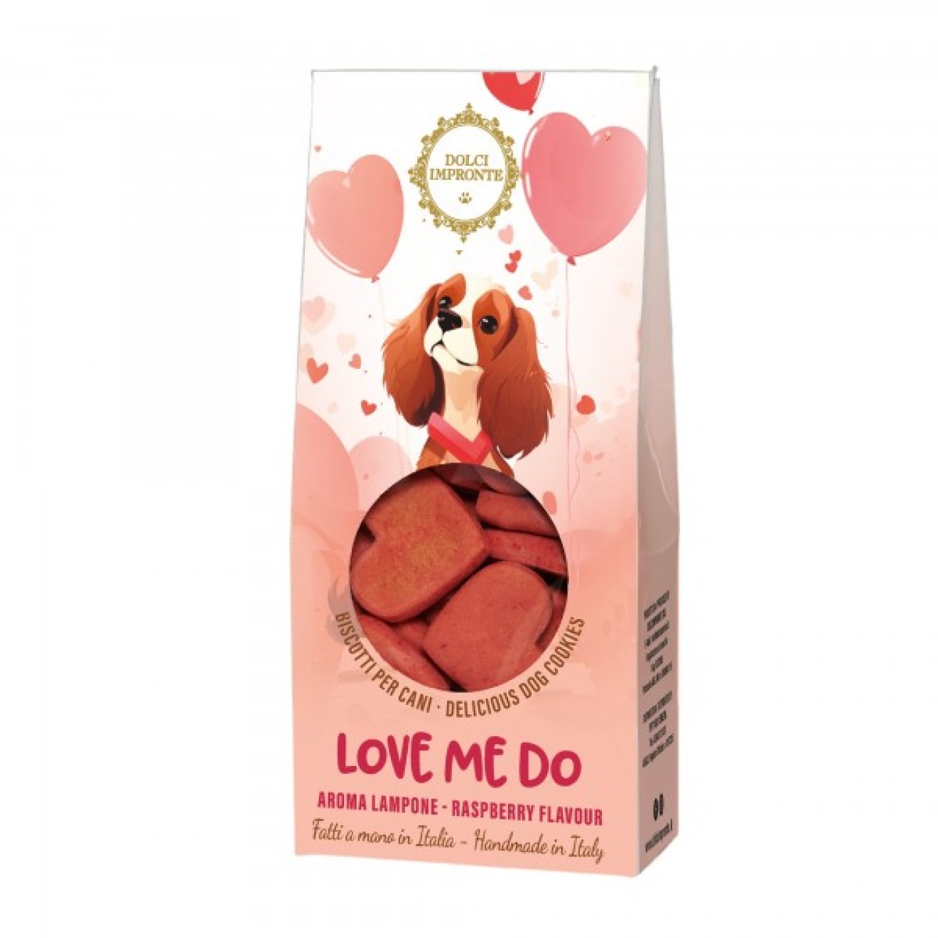 Herz-Hundekekse Love me do mit Himbeer-Geschmack