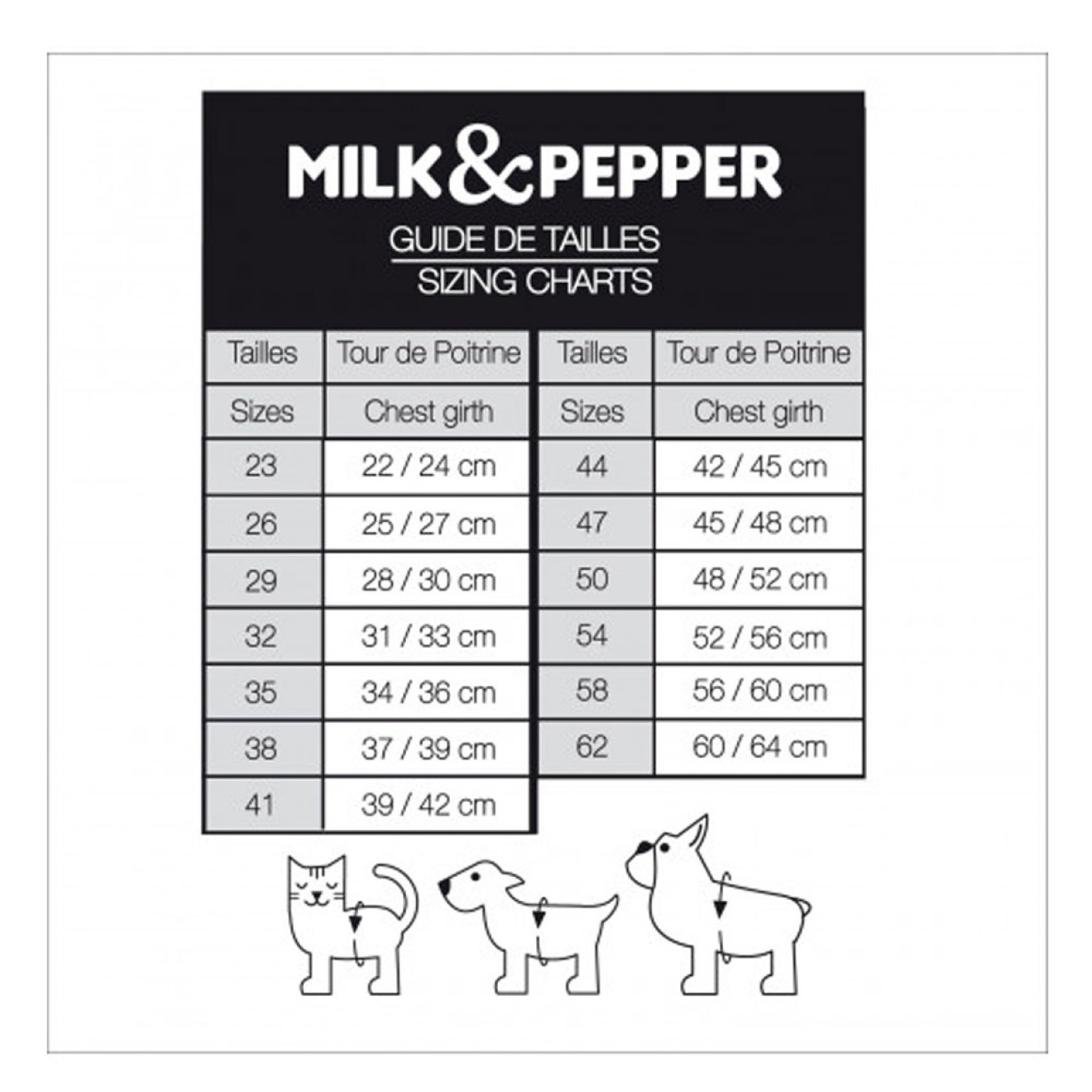 Milk & Pepper Hundegeschirr Suzanne mit roten Herzen