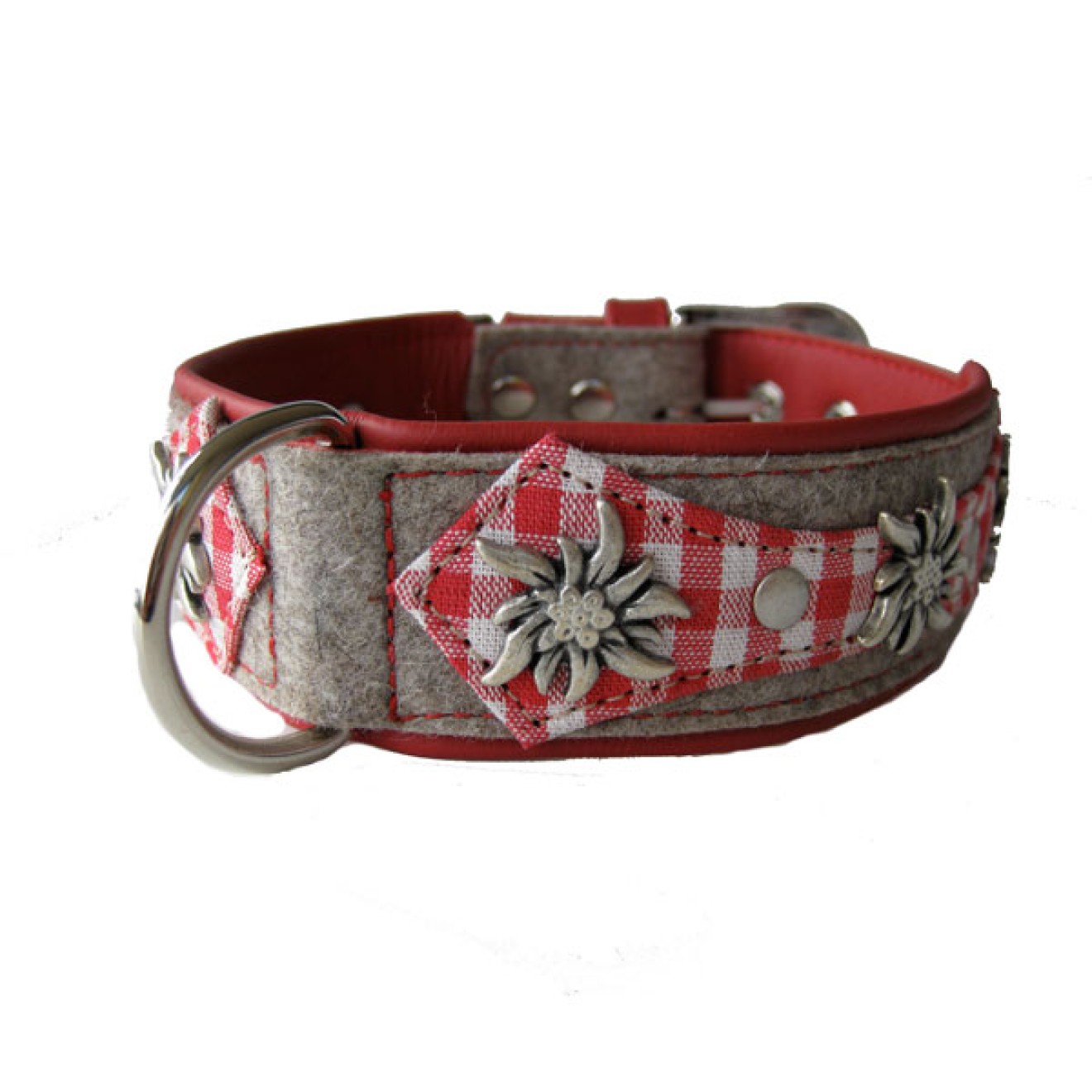 Hundehalsband Miss Bavaria Nappaleder/Filz, 45 - 75 cm Länge
