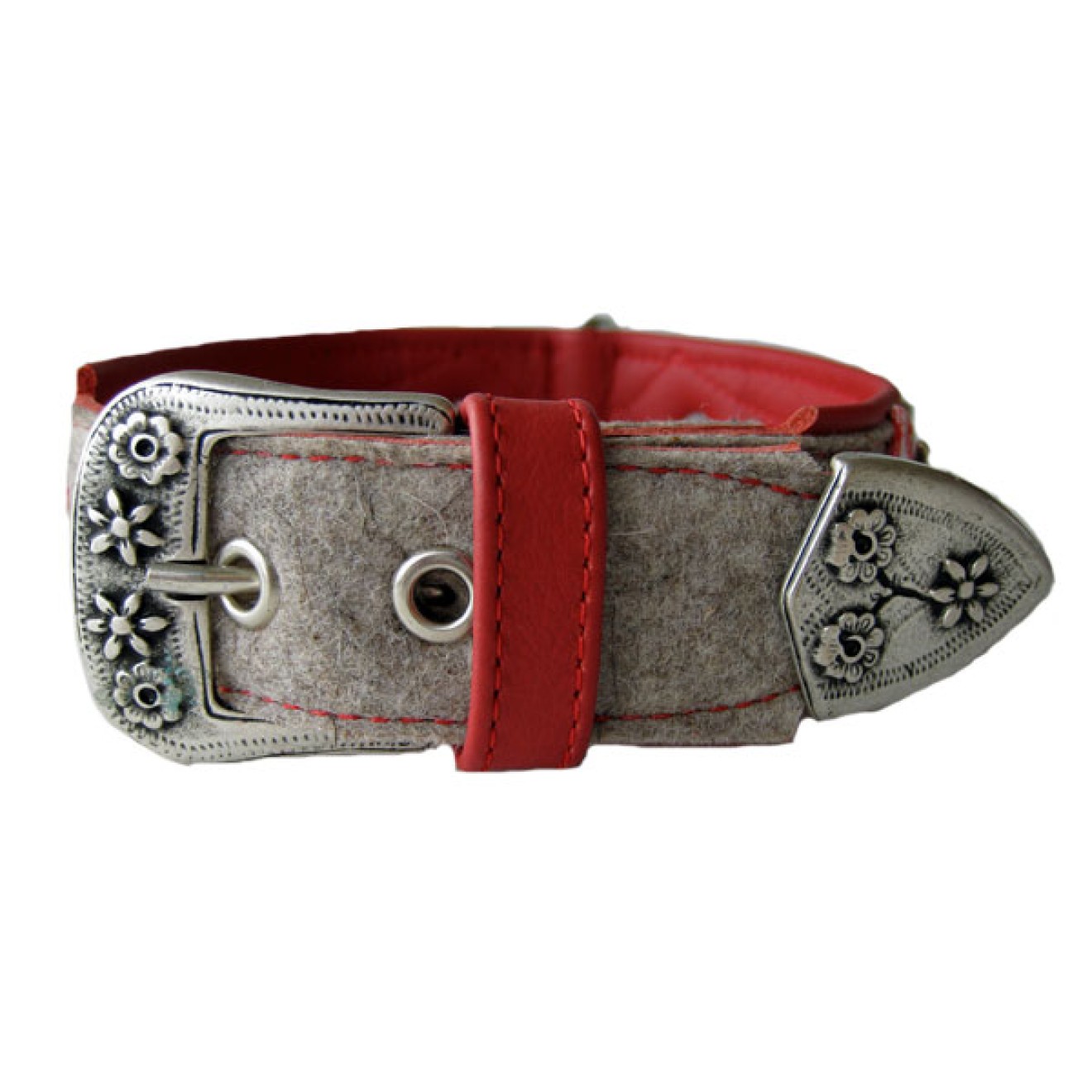 Hundehalsband Miss Bavaria Nappaleder/Filz, 45 - 75 cm Länge