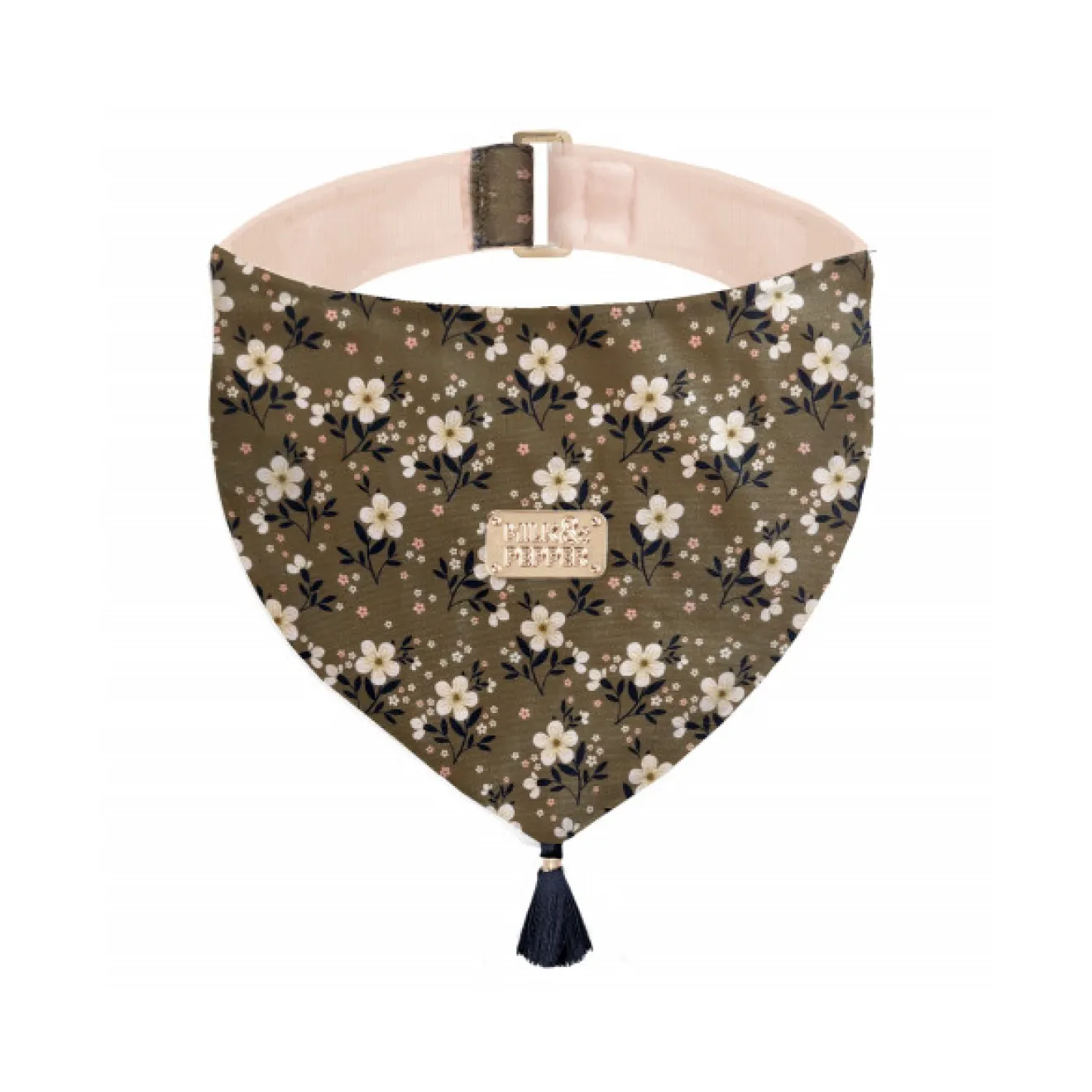 Hundehalstuch KATHY mit floralem Print und Bommel