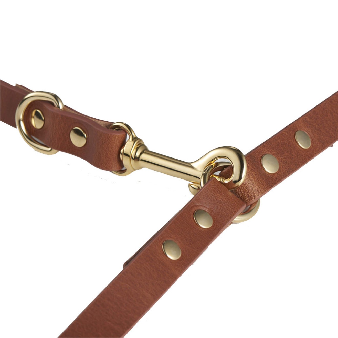 Multifunktionslederleine Infinity cognac