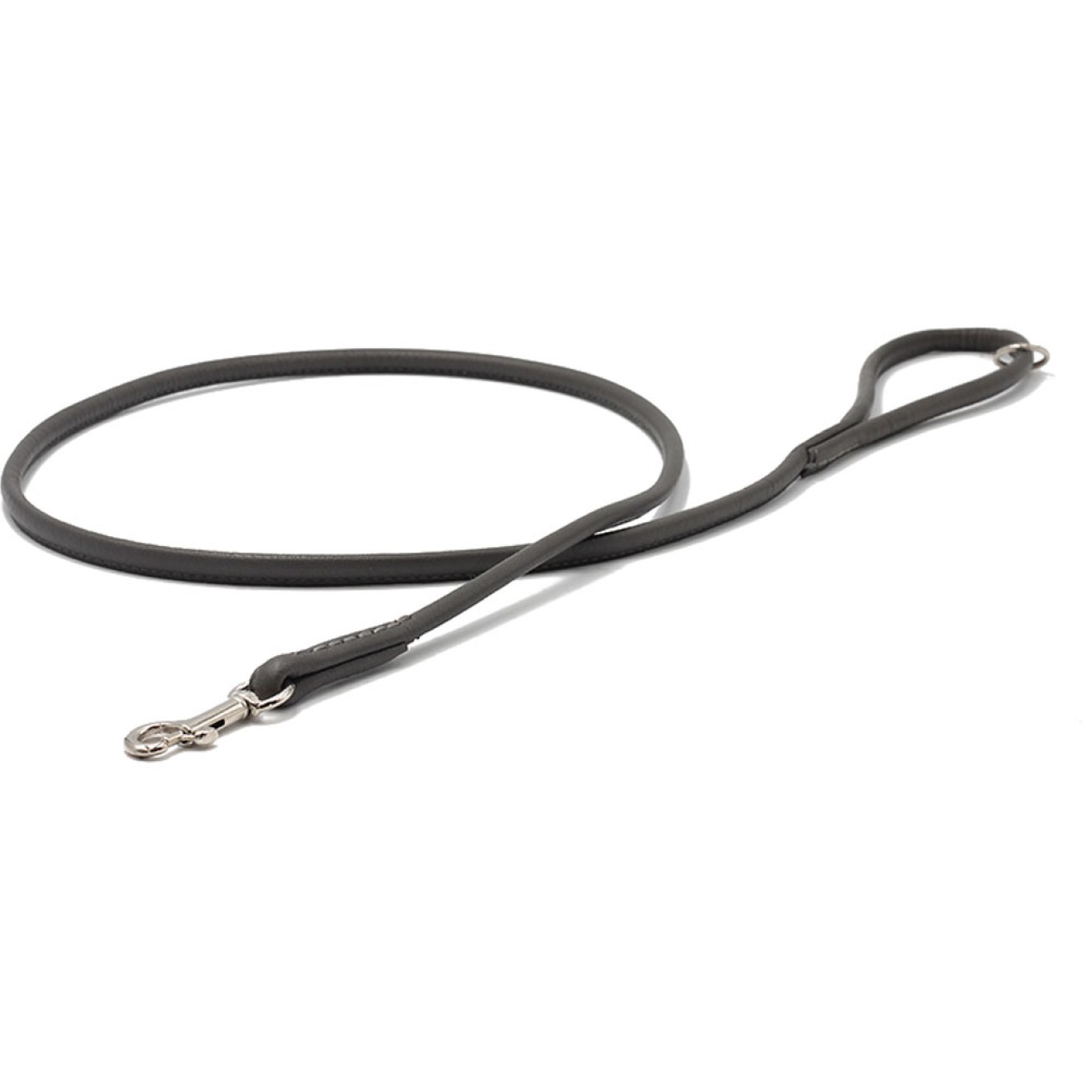 Nappaleder Hundeleine rundgenäht grau 120, 200 cm