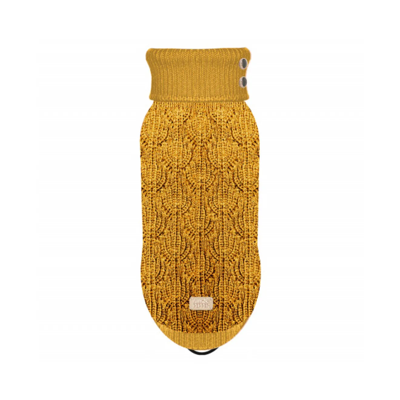 Jacquard-Hundepullover CALY Senf für kleine bis mittelgroße Rassen