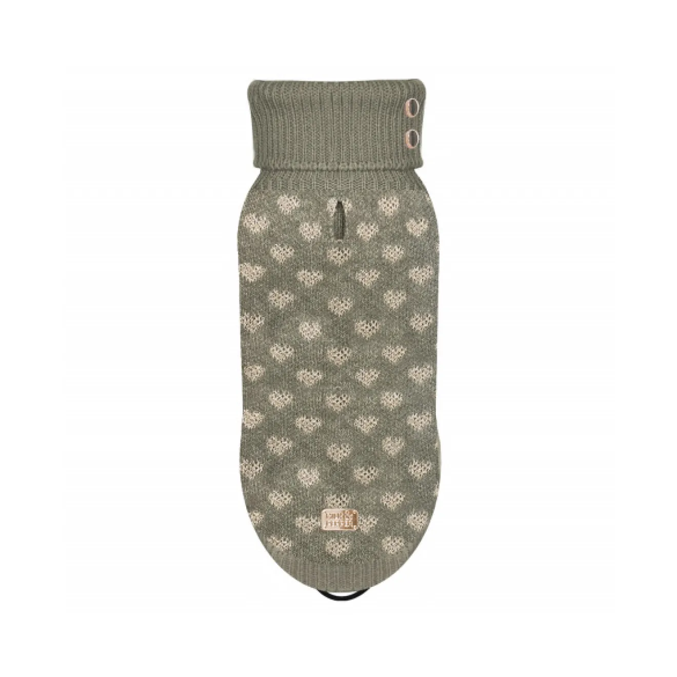 Hundepullover ALICE khaki mit Herzen