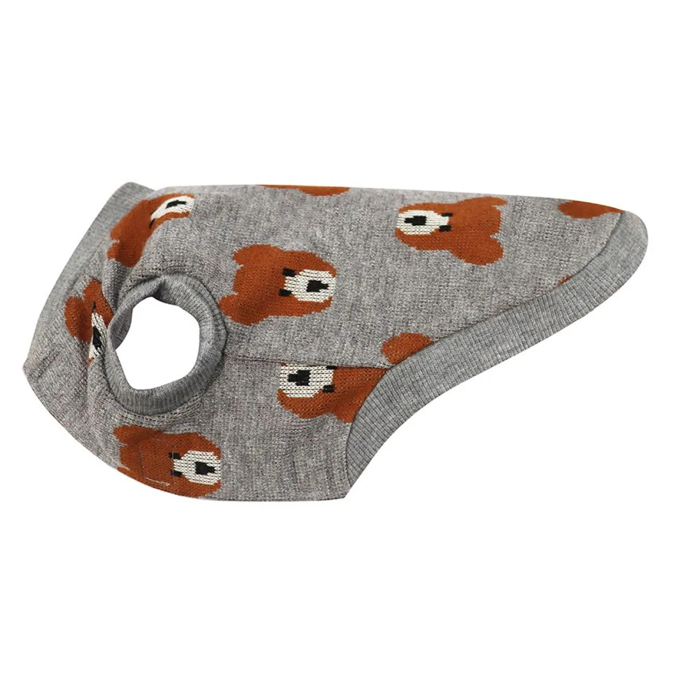 Hundepullover mit Teddybären grau