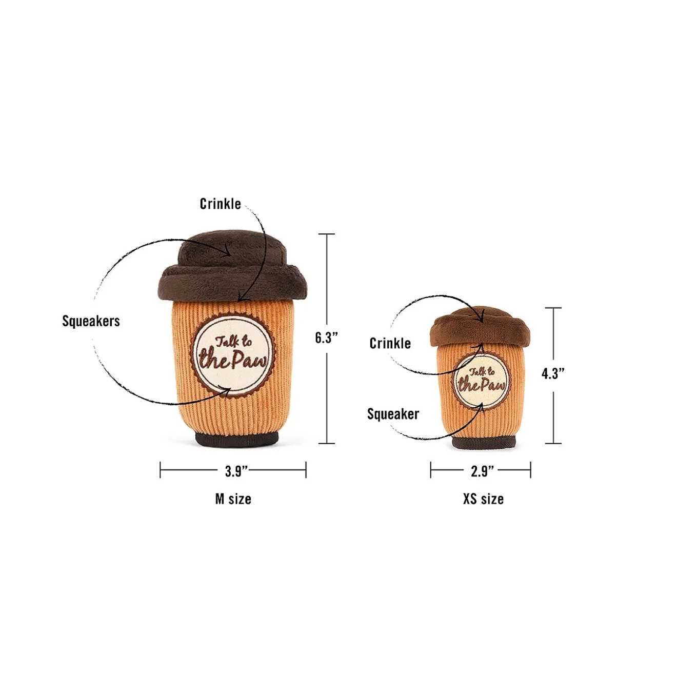 Robustes Hundespielzeug Coffee to Go mit abnehmbaren Deckel