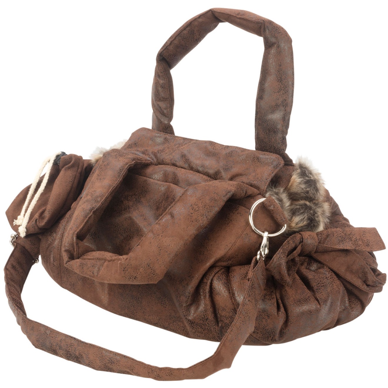 TG&L Hundetasche Bellagio Vintage braun Chinchilla Webpelz braun
