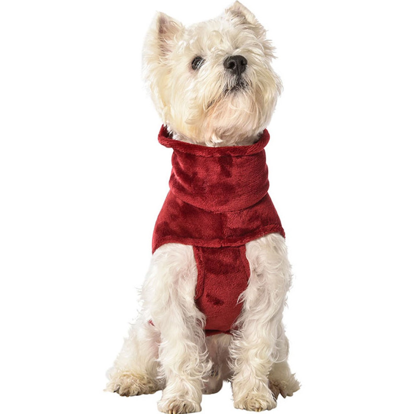 Hundeweste Snowflake Bordeaux aus Kuschel-Fleece Gr. 32S