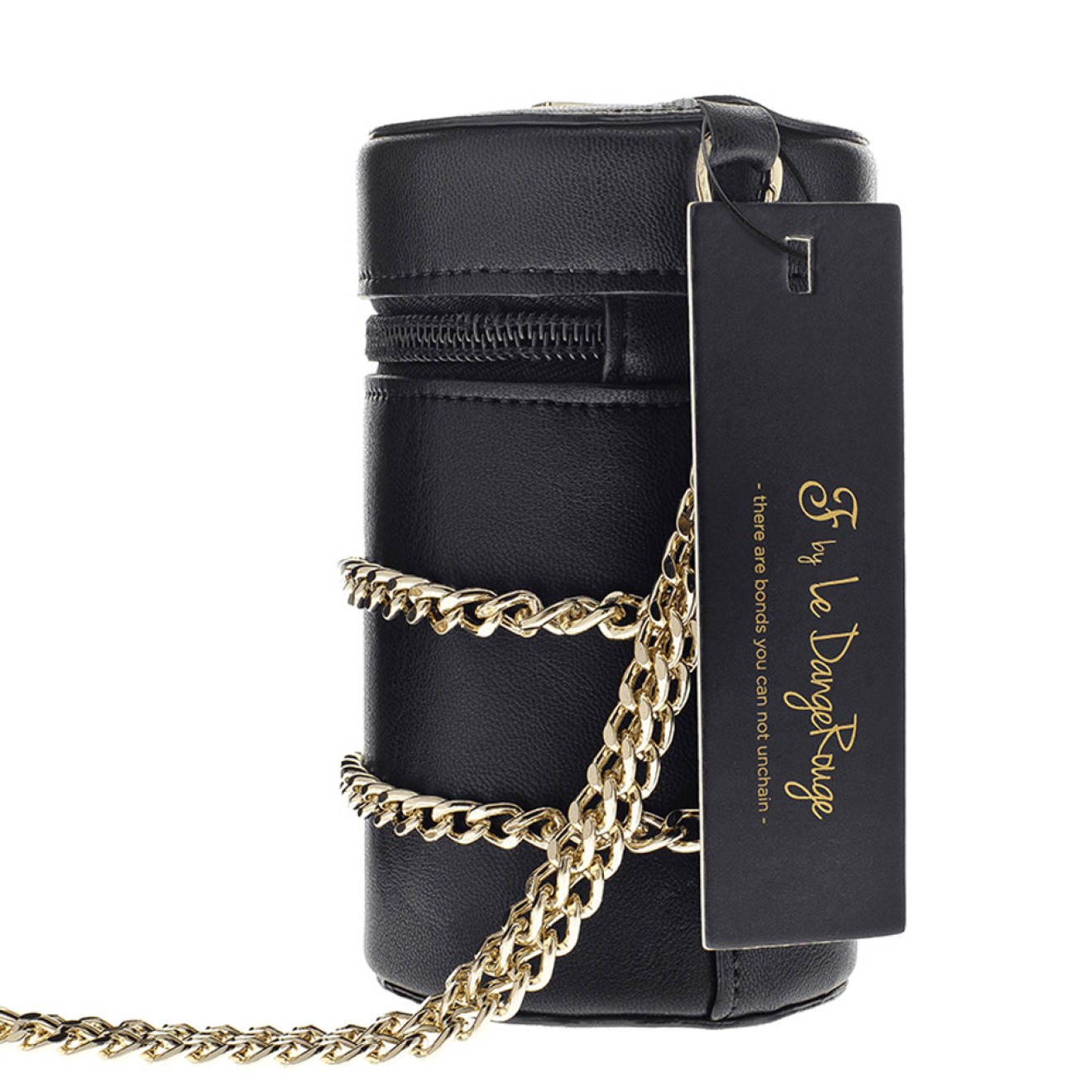 Exklusiver Kotbeutel-Spender DangeRouge black mit goldener Kette
