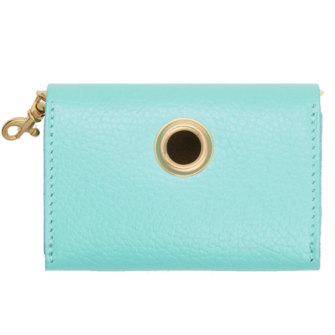 Kotbeutelspender Roma aus Leder türkis