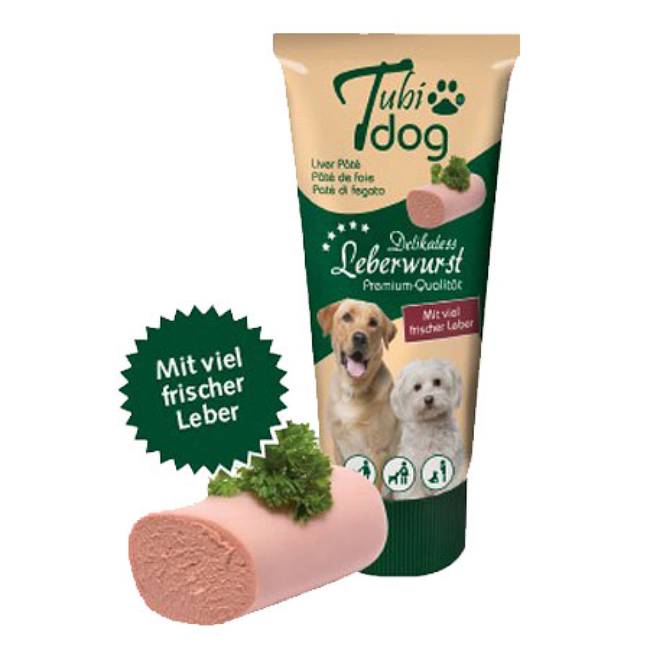 Tubidog Leberwurst für Hunde, HundeLeberwurst, LeberwurstLeckerli