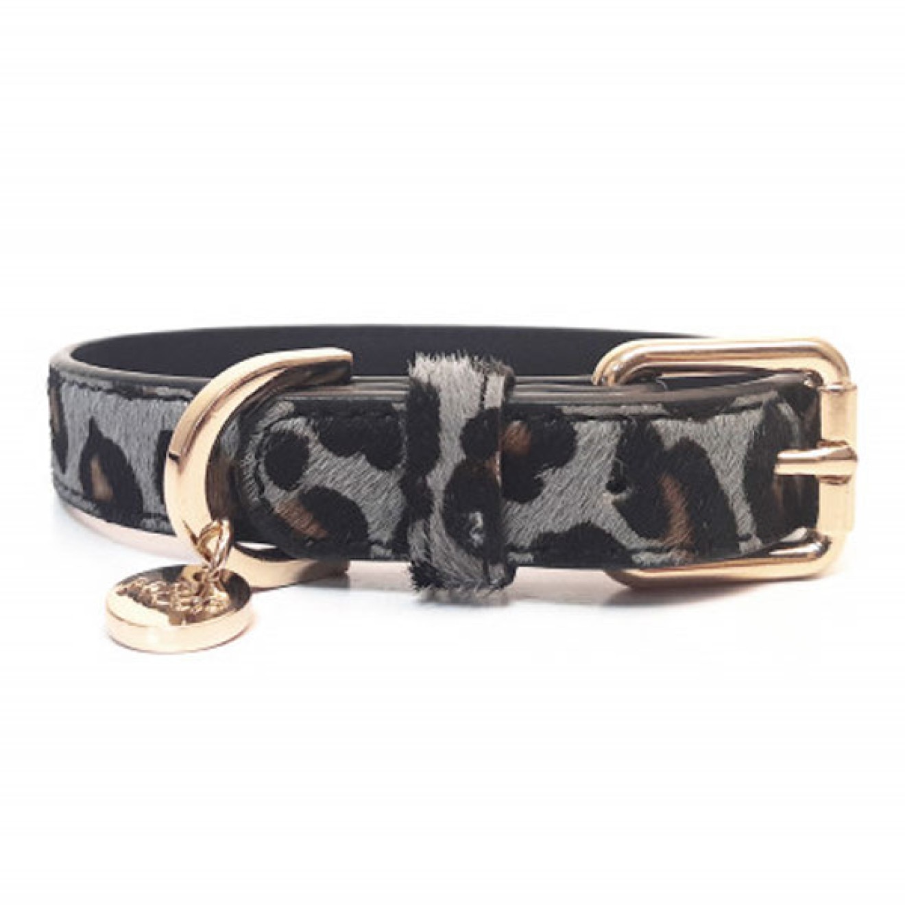 Milk & Pepper Hundehalsband Panther Leo-Design grau