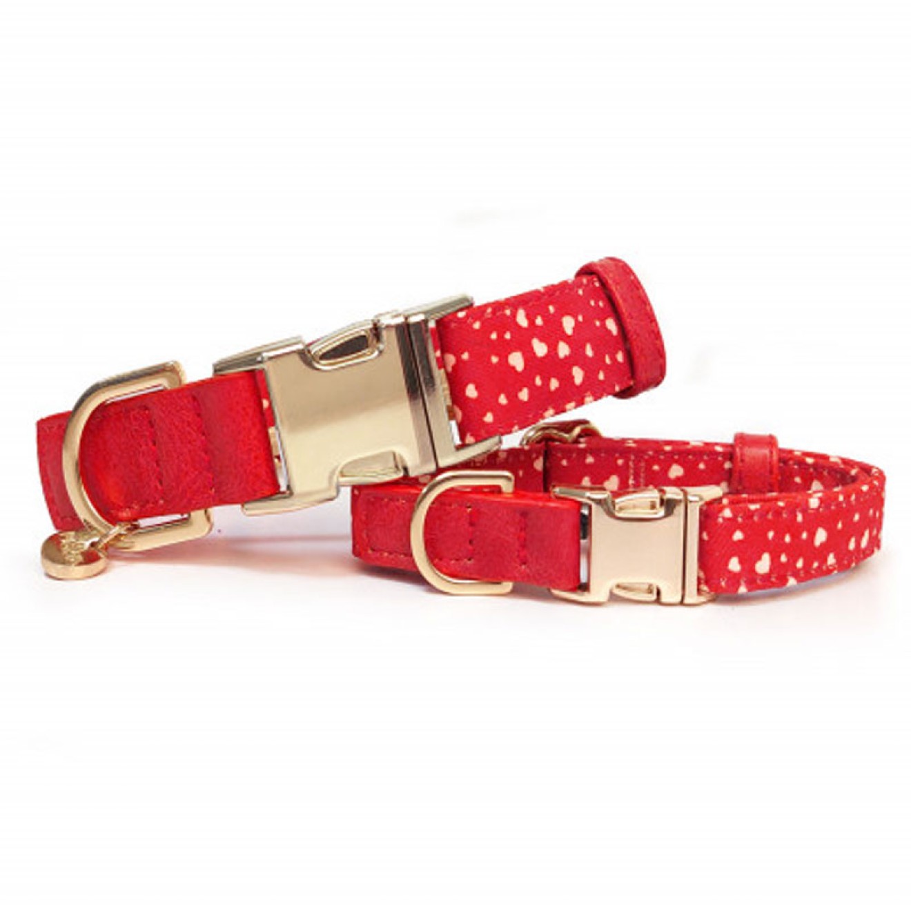 Milk & Pepper Hundehalsband APHRODITE aus Stoff mit Herzchen