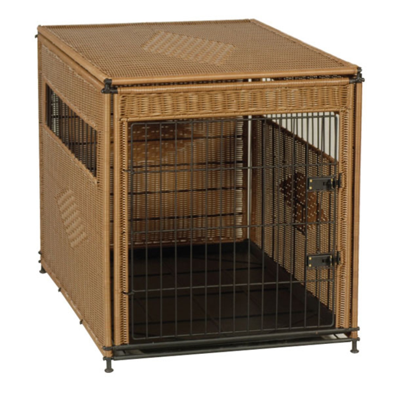 Rattan-Hundebox Nizza camel, Hundetransportbox, Hundetransportkäfig