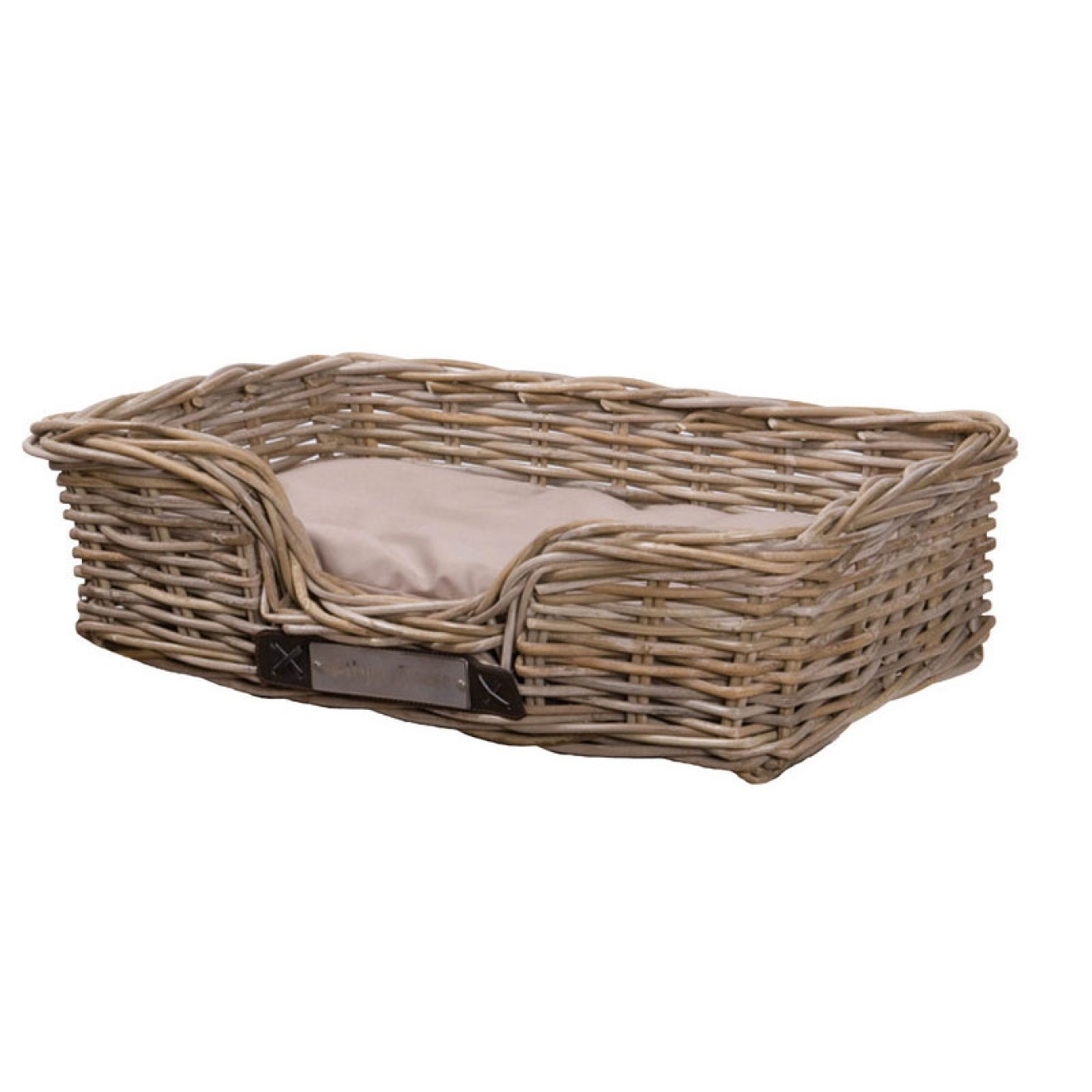 Happy House eckiger Rattan-Hundekorb 80 x 60 cm