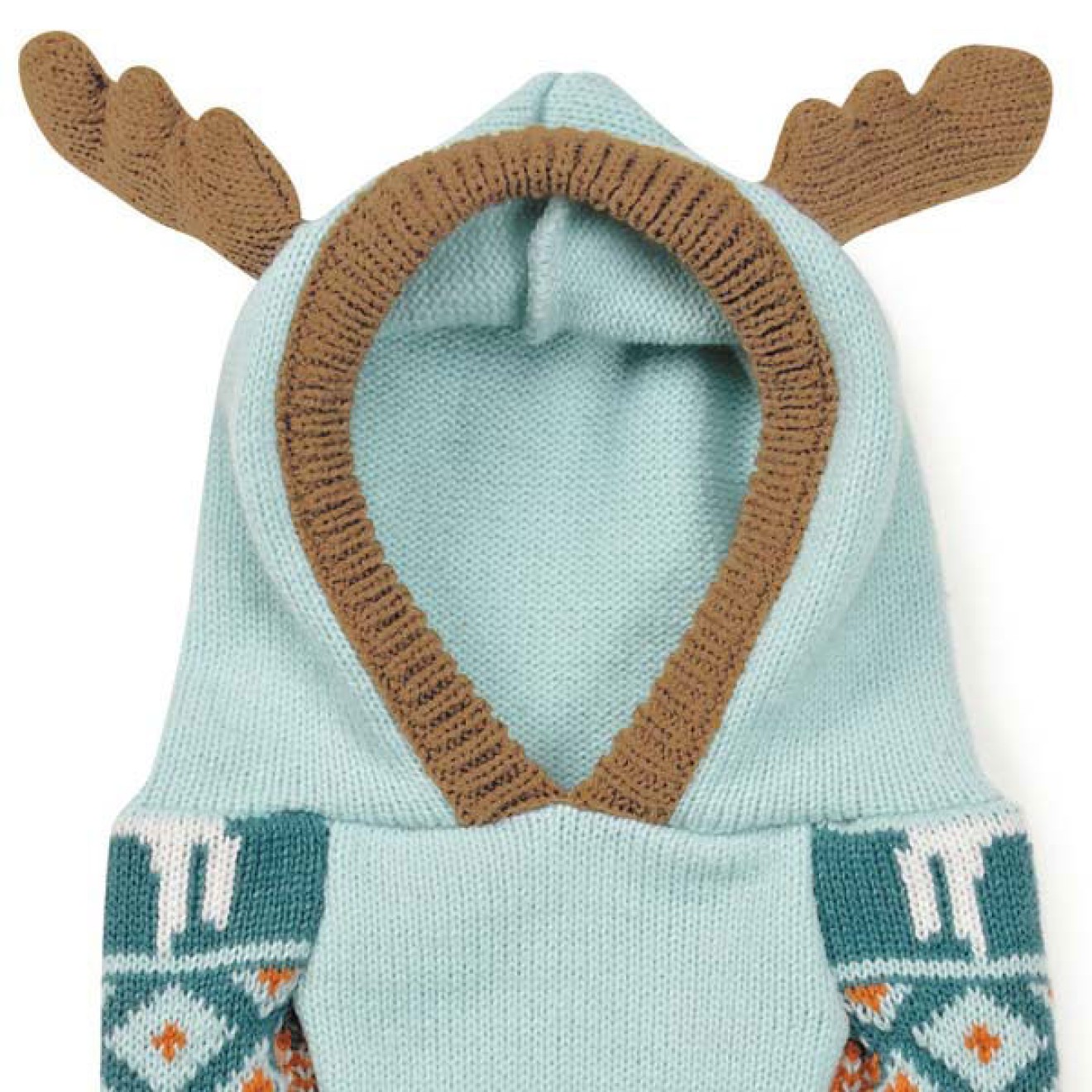 Hundepullover mit Rentier-Kapuze bleu Größe XS - XL