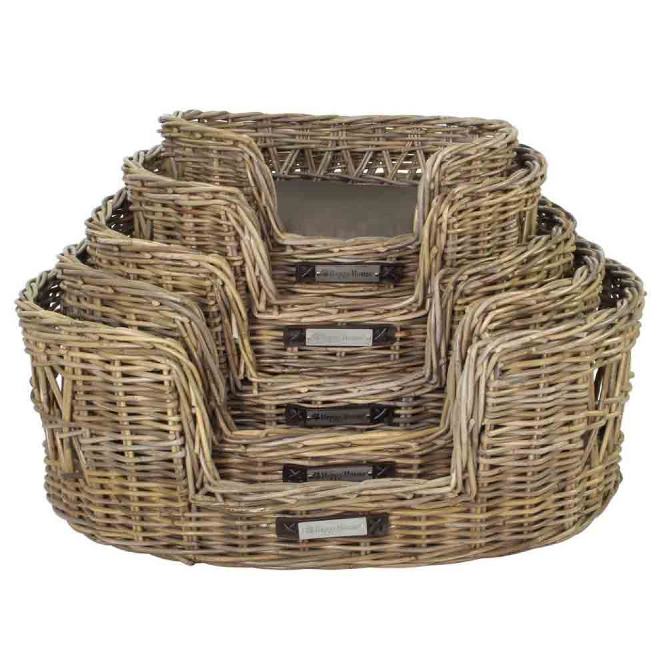 Runder Rattan-Hundekorb mit Outdoor-Kissen