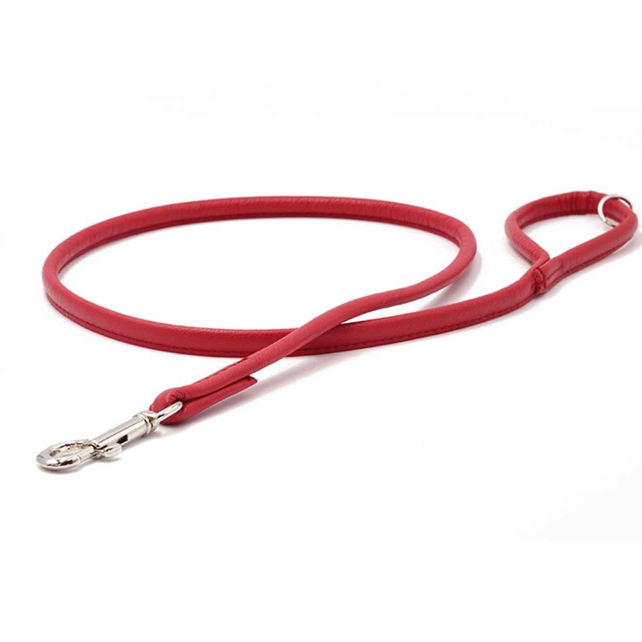Hundeleine Nappaleder rot 120, 200, 300 cm rundgenäht