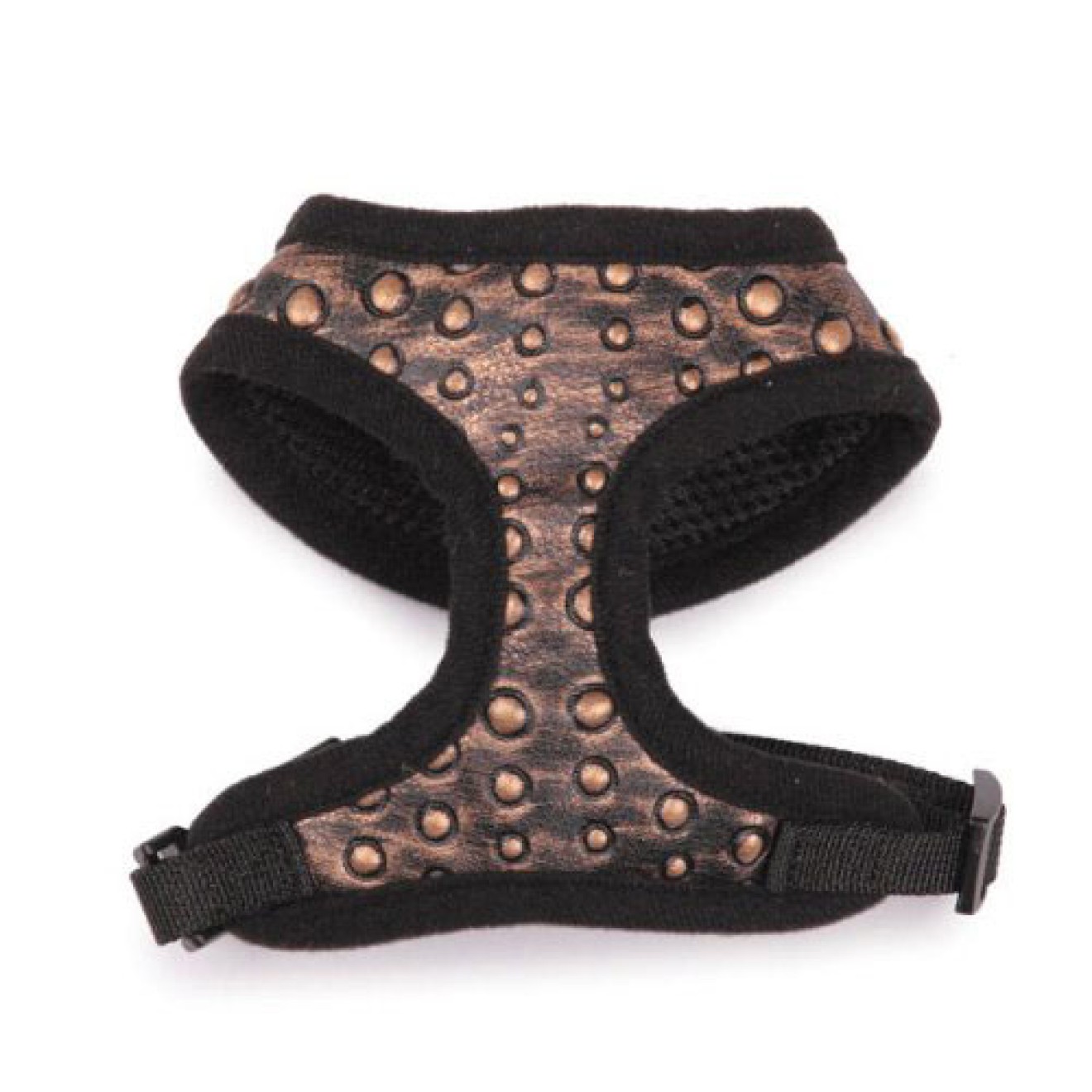 Softbrustgeschirr für Hunde Nietenoptik Kupfer