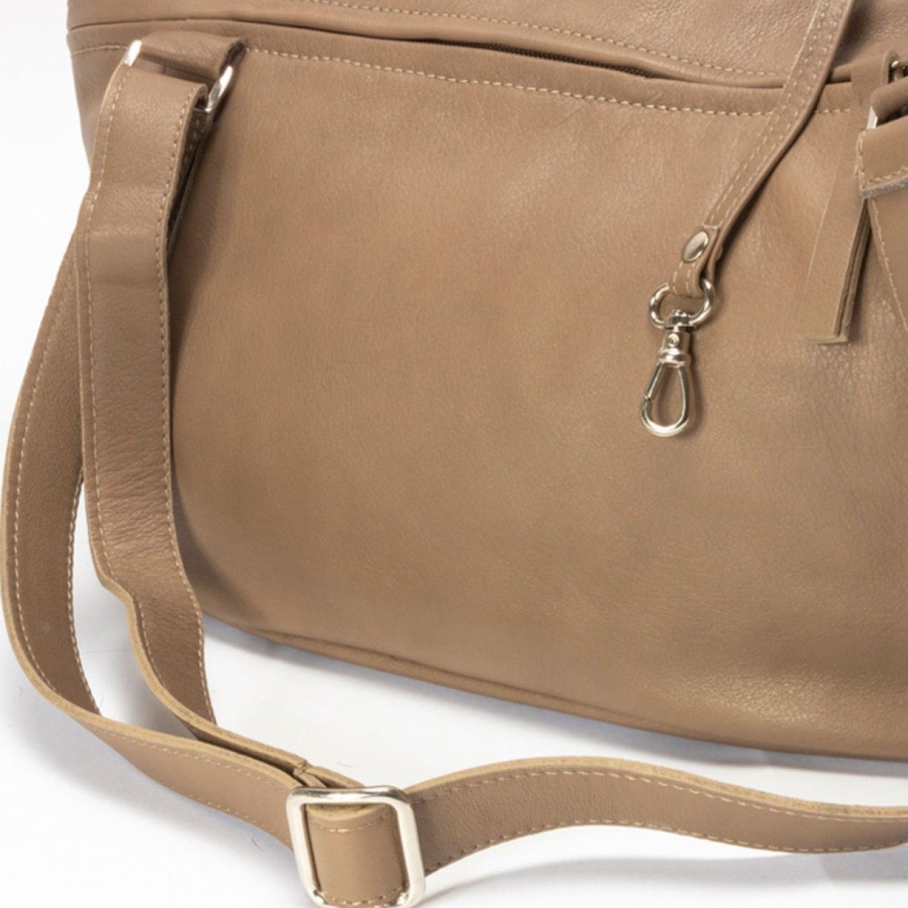 Rindsnappa-Hundetasche mit Kunstpelz My Petit taupe