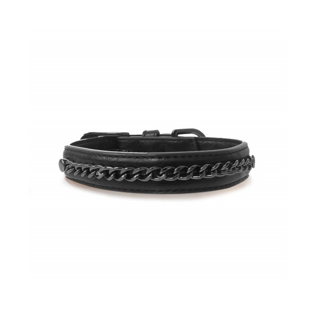 Hundehalsband Trafalgar black mit schwarzer Kette