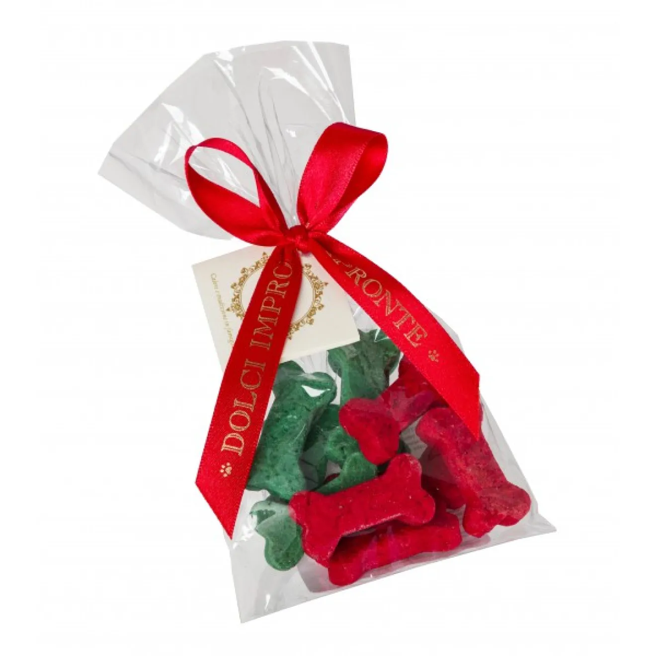 Weihnachtliche Hundekekse in der Zellophantüte 50 g