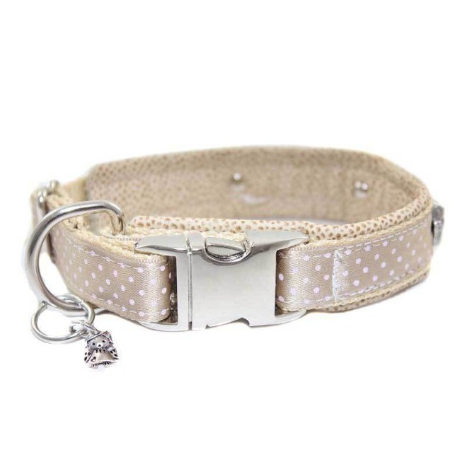 Lederhalsband mit Nylon Schutzengel crema Gr. 3