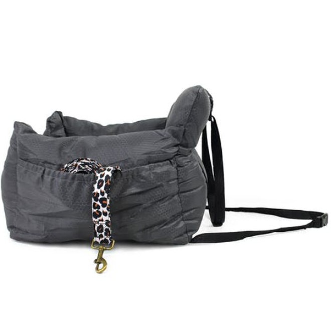 Autositz und Hundebett 2in1 dunkelgrau