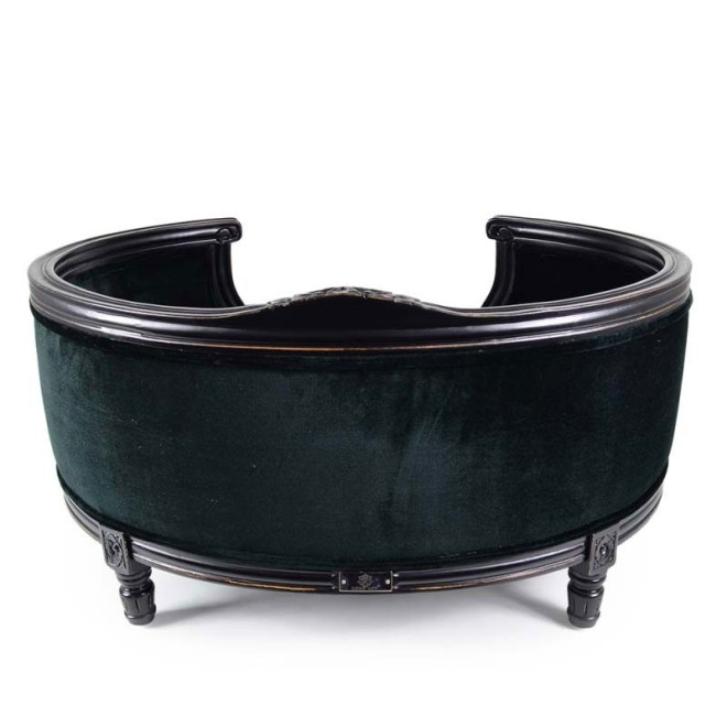 Barock-Hundesofa Louis XVI George schwarz in 2 Größen