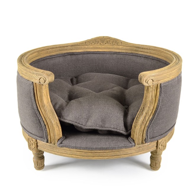 Barock-Hundesofa Louis XVI George taupe 49 x 40 cm