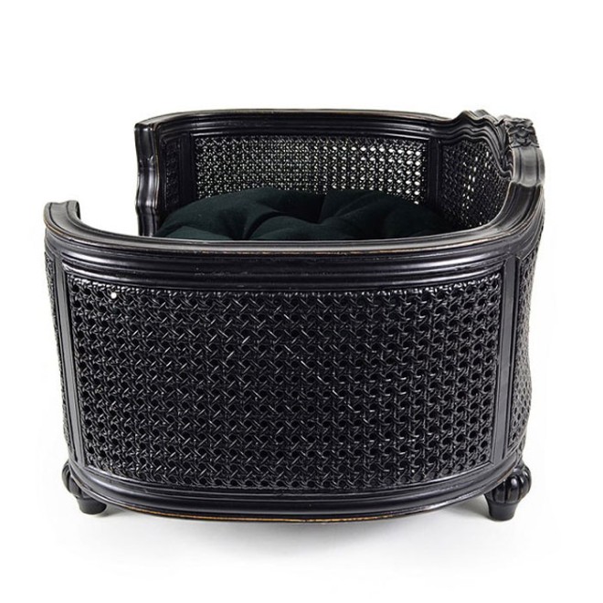 Barock-Hundesofa Louis XVI Arthur schwarz in 3 Größen