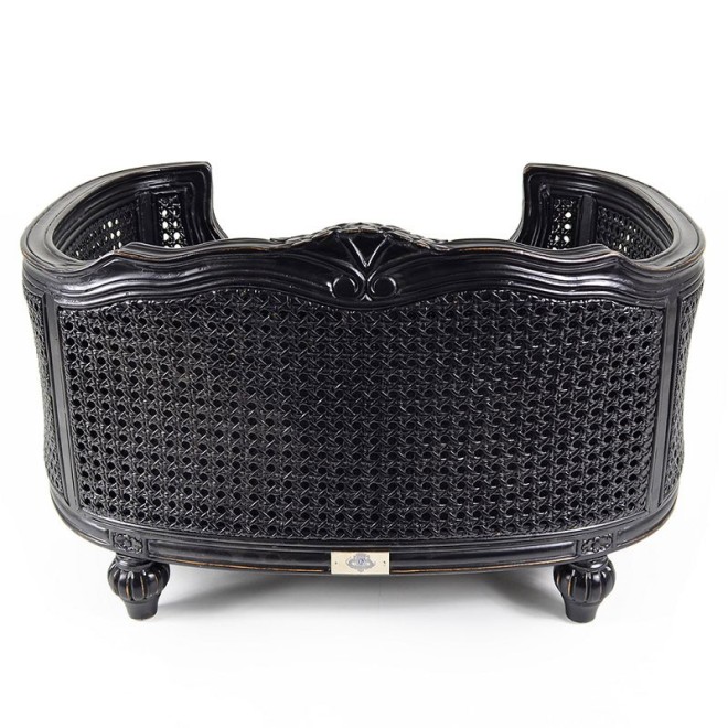 Barock-Hundesofa Louis XVI Arthur schwarz in 3 Größen