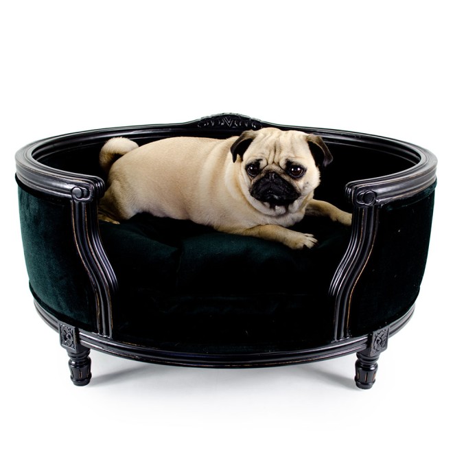 Barock-Hundesofa Louis XVI George schwarz in 2 Größen