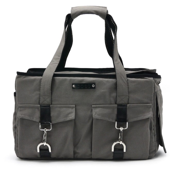 Edle Canvas-Hundetasche NYC-Style charcoal in 2 Größen