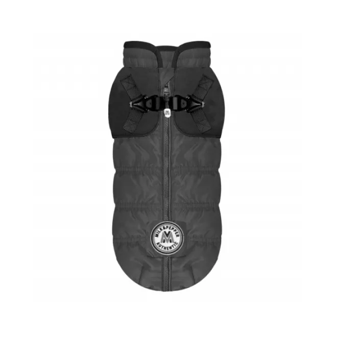 Gefütterter Hundemantel mit Geschirr CLIMBER grau Gr. 41